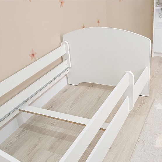 Ourbaby children's bed with a barrier - white