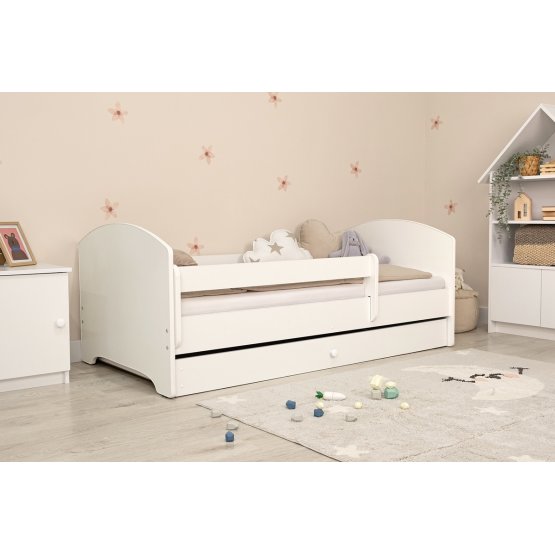 Ourbaby children's bed with a barrier - white