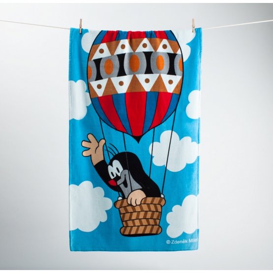 Children's Beach Towel - The Mole in Hot Air Balloon