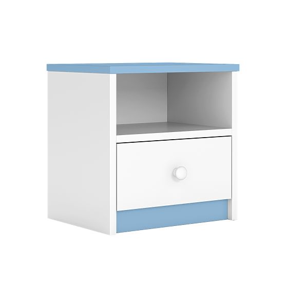 Ourbaby children's bedside table - blue-white