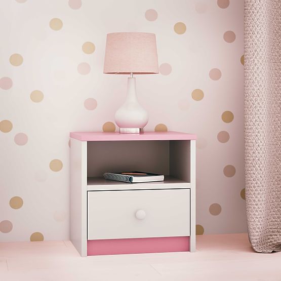 Ourbaby children nightstand - pink and white