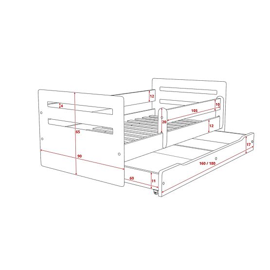 Ourbaby Children's Bed Tomi - Pink