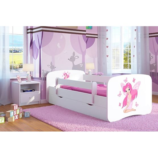 Children's Bed with Guardrail Ourbaby - Fairy Leonka - White