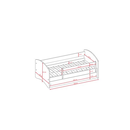 Children's Bed with Guardrail Ourbaby - Pink and White