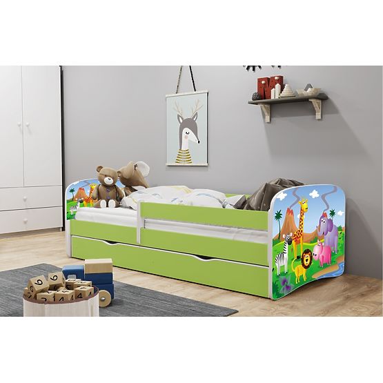 Children's Bed with Safety Rail Ourbaby - Safari