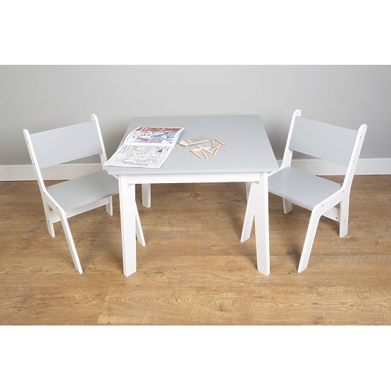 Ourbaby - Children's Table and Chairs - Gray-White