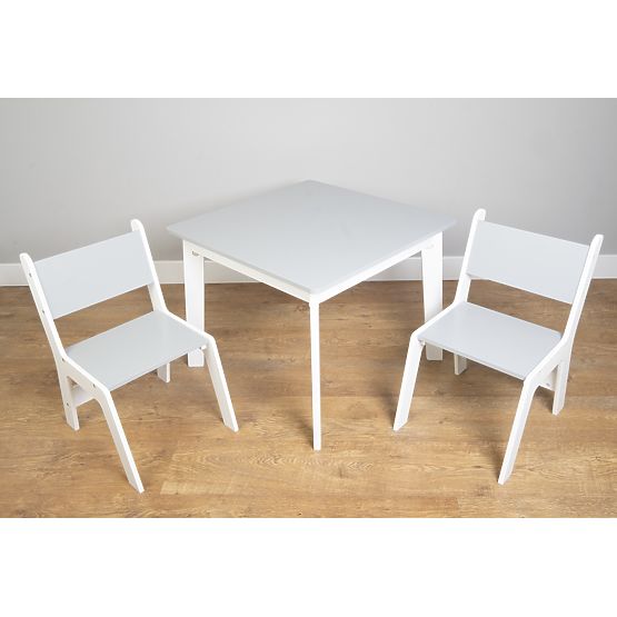 Ourbaby - Children's Table and Chairs - Gray-White