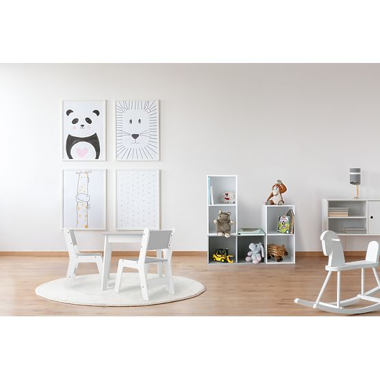 Ourbaby - Children's Table and Chairs - Gray-White
