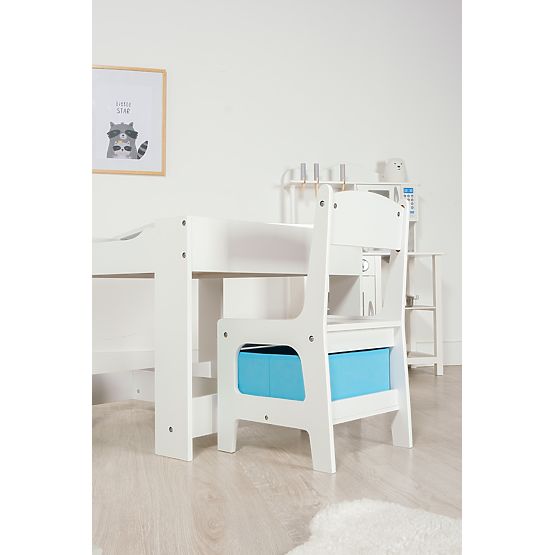 Ourbaby Children's Table with Chairs and Blue and Green Box