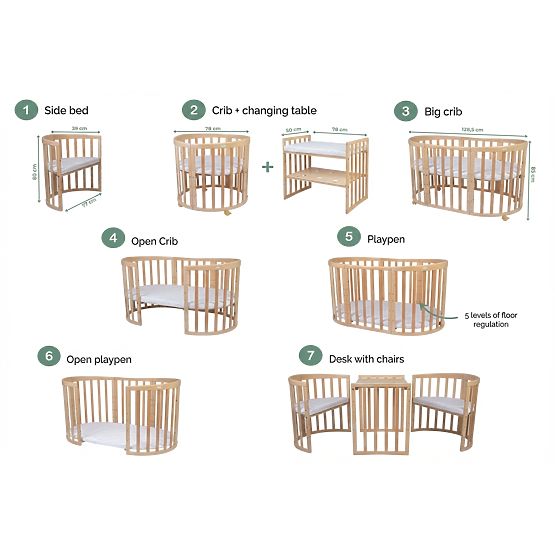 Oval growing bed Ruby 7 in 1 PLUS - natural