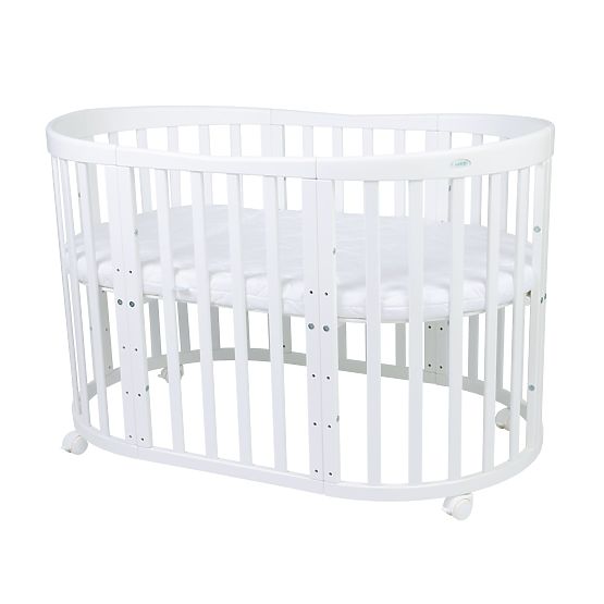 Oval Growing Crib Ruby 7-in-1 - White