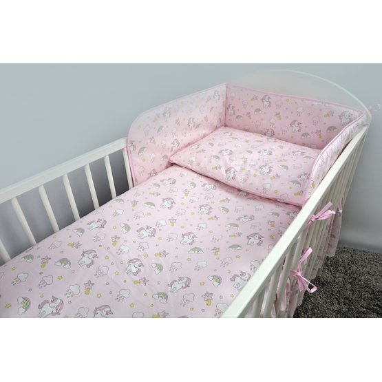 Bedding set for cribs 120x90cm Pony - pink