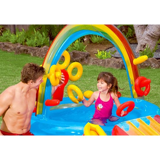paddling pool with RAINBOW slide