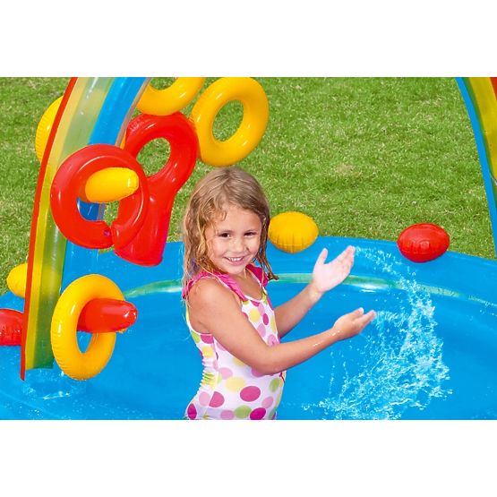 paddling pool with RAINBOW slide