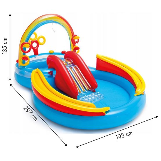 paddling pool with RAINBOW slide