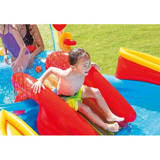 paddling pool with RAINBOW slide