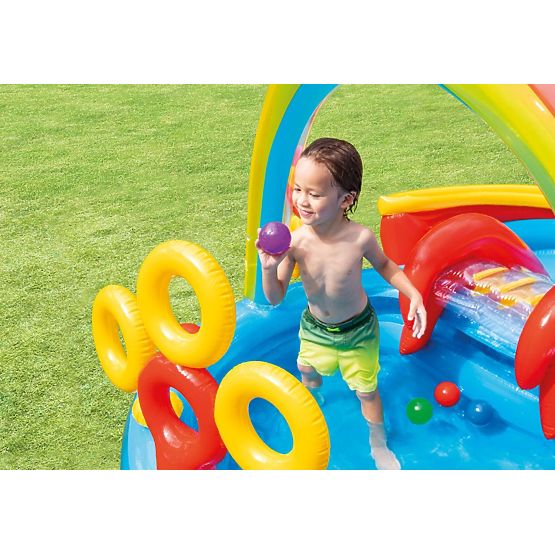 paddling pool with RAINBOW slide