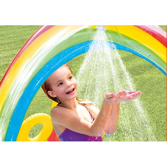 paddling pool with RAINBOW slide