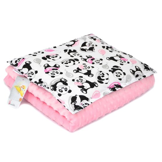 Children blanket a pillow M Panda - pink