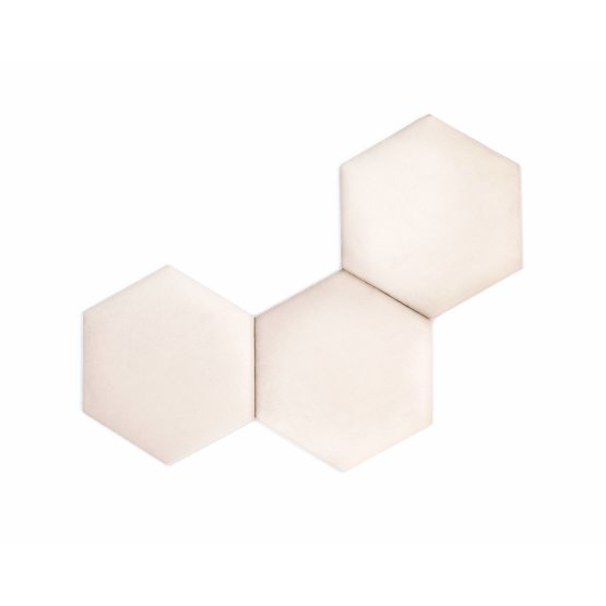 Hexagon upholstered panel - cream