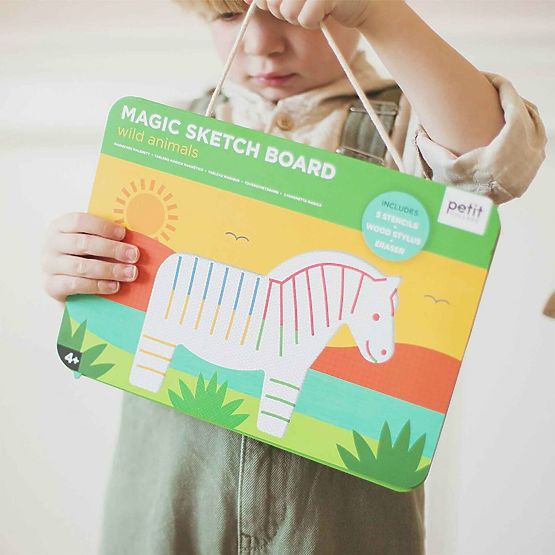 Petit Collage Magnetic drawing board wild animals