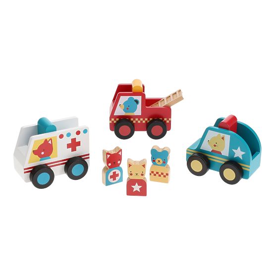 Petit Collage Rescue Vehicles with Figures