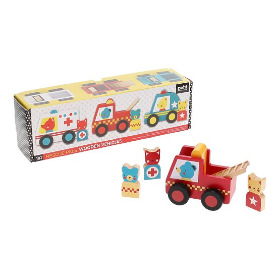 Petit Collage Rescue Vehicles with Figures