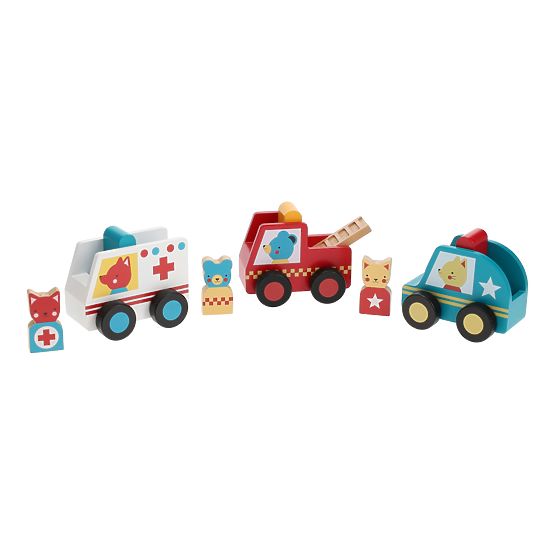 Petit Collage Rescue Vehicles with Figures