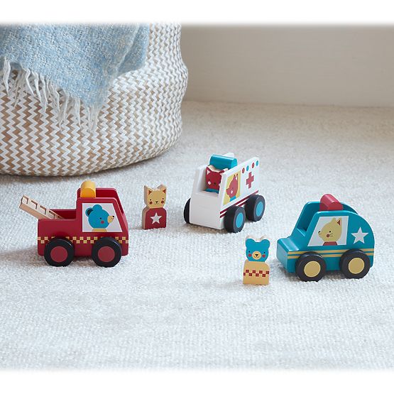 Petit Collage Rescue Vehicles with Figures