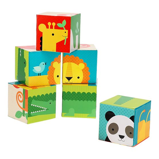 Petit Collage Wild Animals Blocks