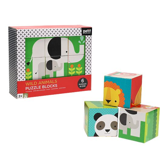 Petit Collage Wild Animals Blocks