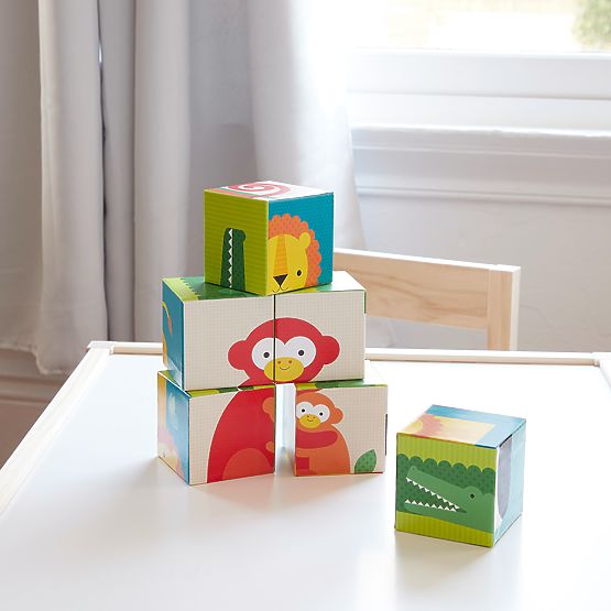 Petit Collage Wild Animals Blocks