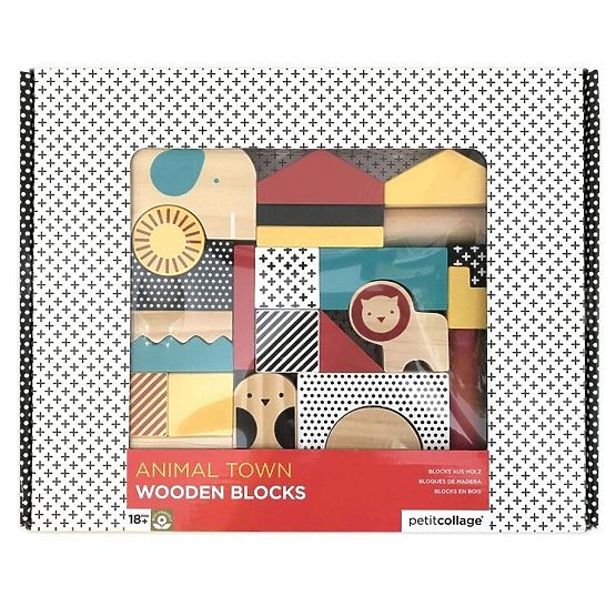 Petit Collage Wooden Animal Blocks
