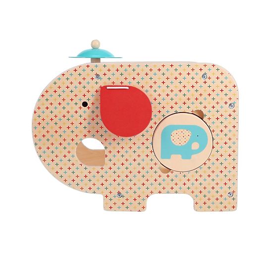 Petit Collage Wooden Musical Elephant 5-in-1