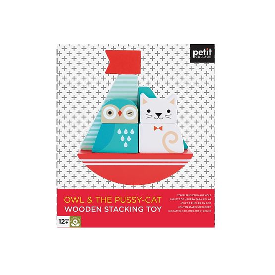 Petit Collage Wooden Stacking Tower Owl and Cat