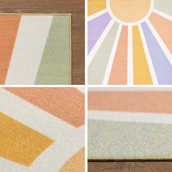 Piece children's rug Play - Rainbow sunshine