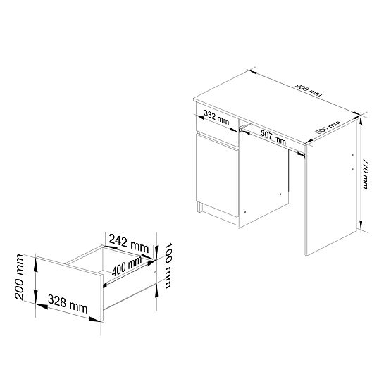 PIKSEL COMPUTER DESK ALDER - LEFT