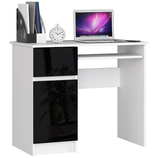 PIKSEL COMPUTER DESK PK BLACK GLOSS LEFT