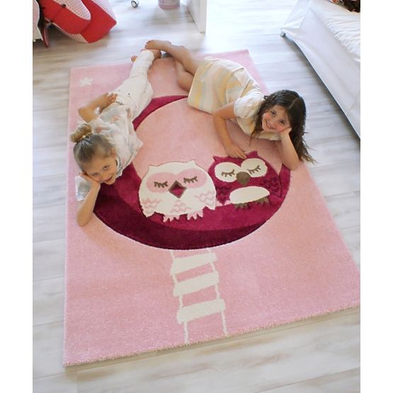 Pink Owls Children's Rug