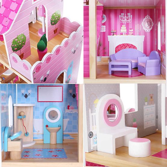 Pink Residency Wooden Dolls' House