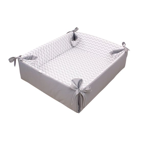 Playpen / game blanket Zig-Zag grey