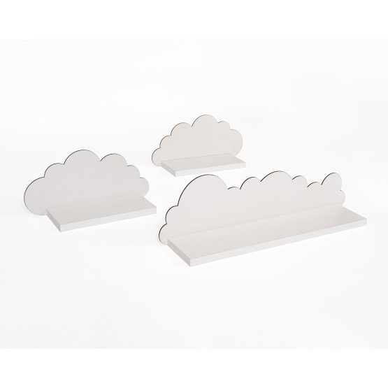 Set of 3 shelves - white cloud