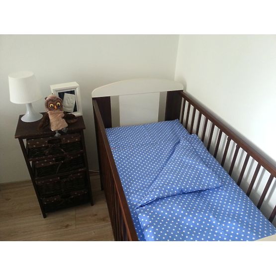 Polka Dot Baby Cot Bedding Set - Blue