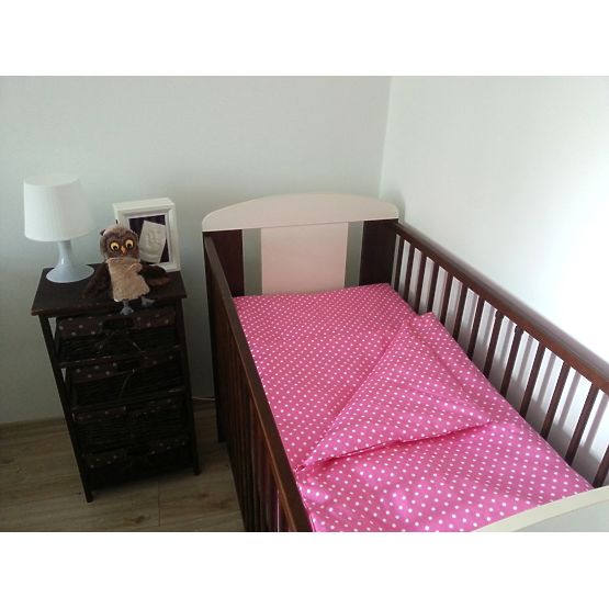 Polka Dot Baby Cot Bedding Set - Pink