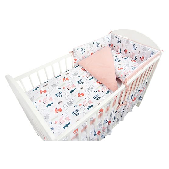 Protective mantinel 180 for cot Fox - pink