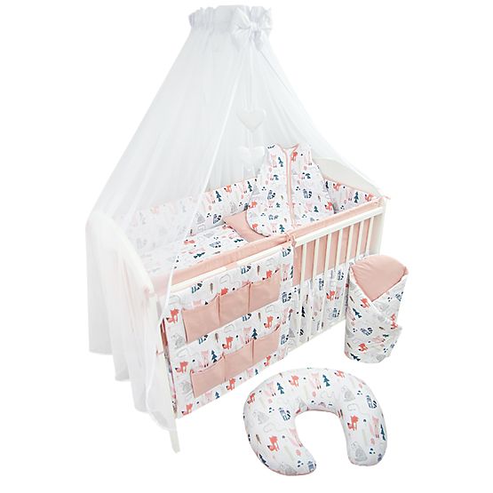 Protective mantinel 180 for cot Fox - pink