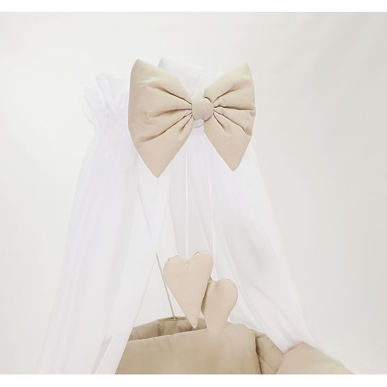 Wicker Cradle with Cotton Bedding for Baby - Beige