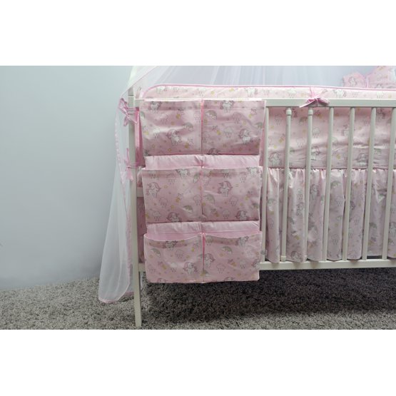 Crib storage pockets Pony - pink