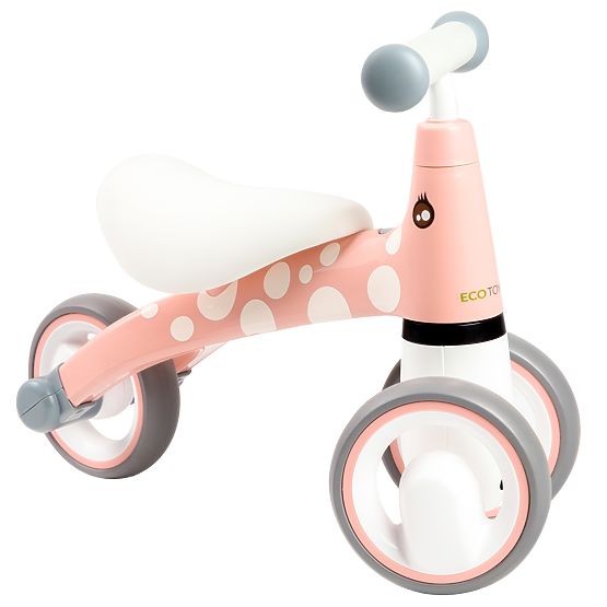 Push bike Mini - pink with white dots