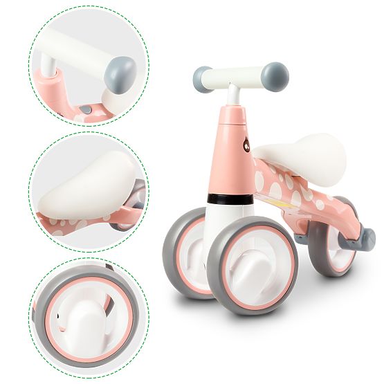 Push bike Mini - pink with white dots